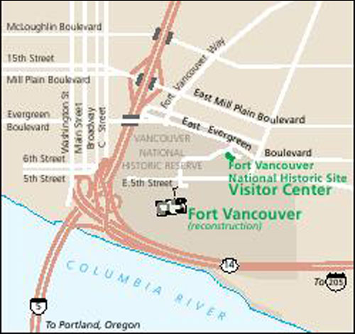 Fort Vancouver National Historic Site, Washington Map
