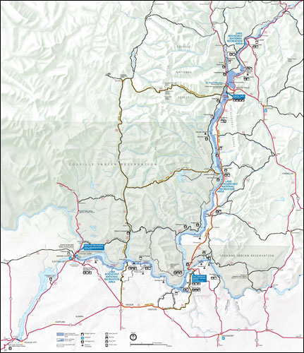 Lake Roosevelt National Recreation Area, Washington Map